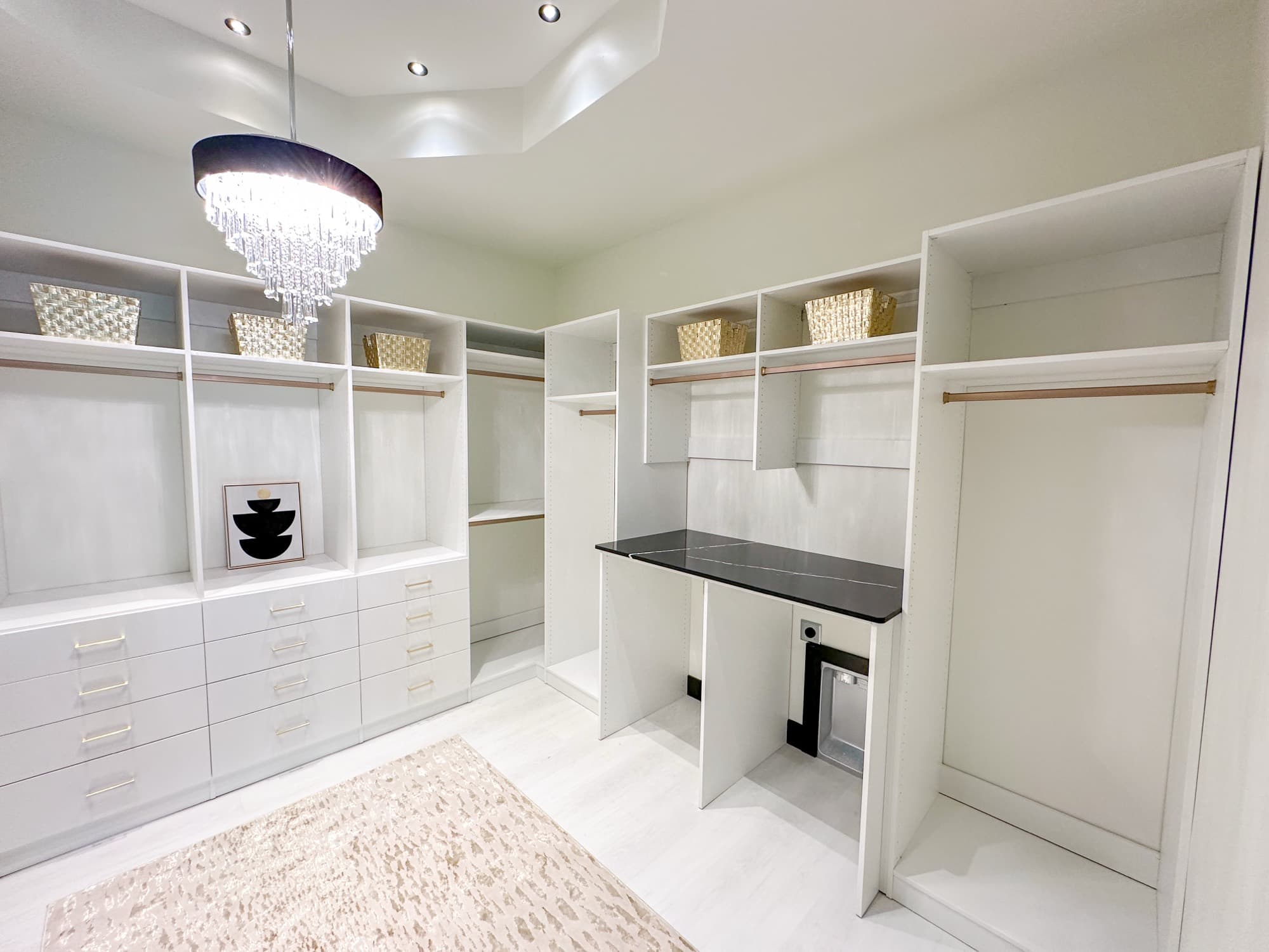 Walk-in closet with light woodgrain