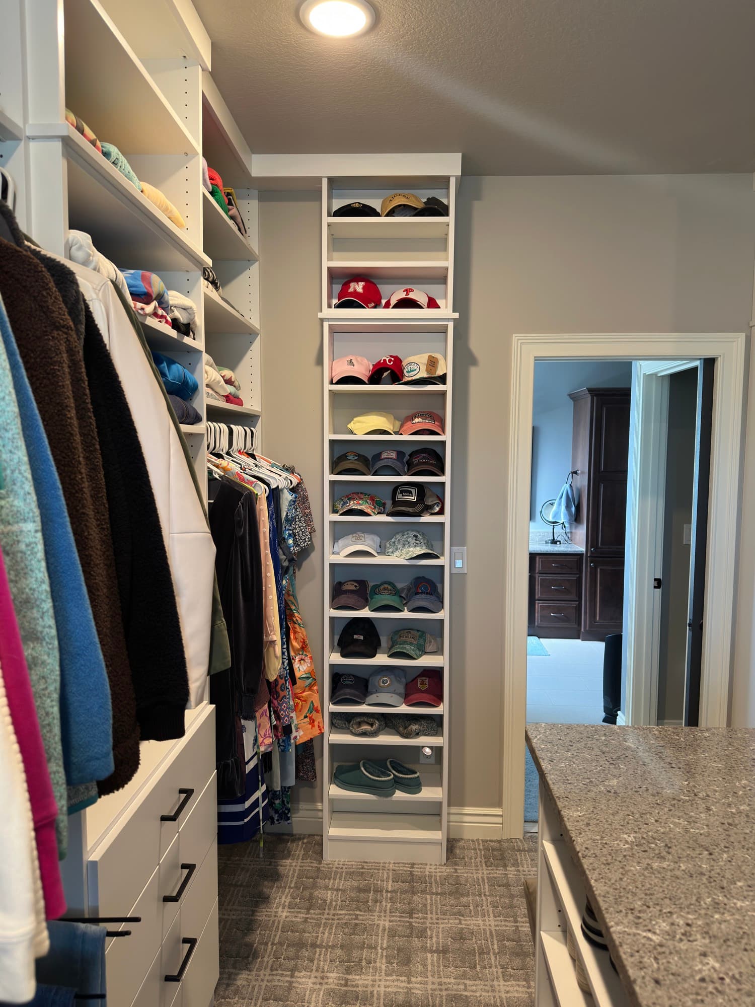 Master closet transformation before and after