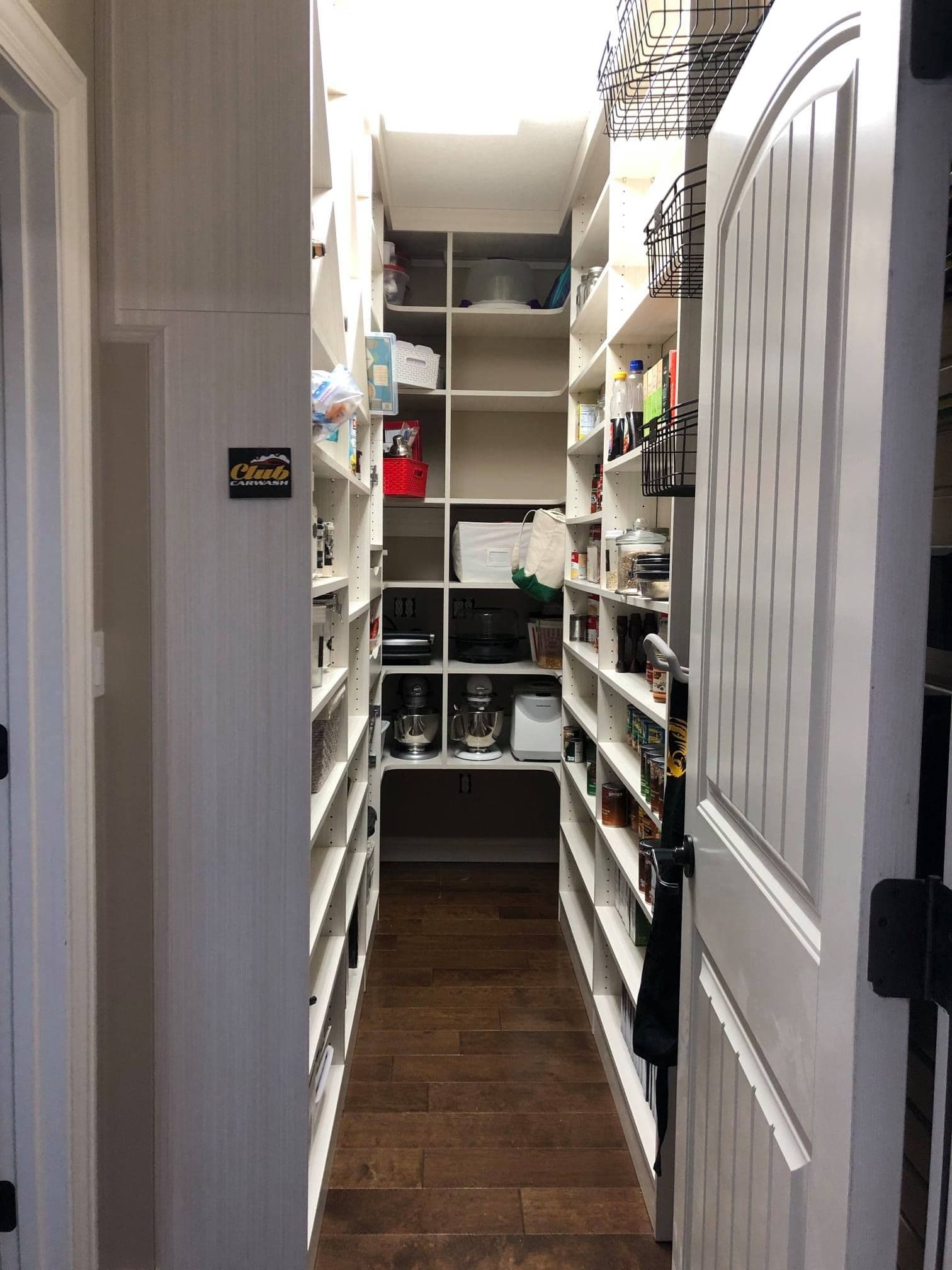 Walk-in pantry viewed from doorway