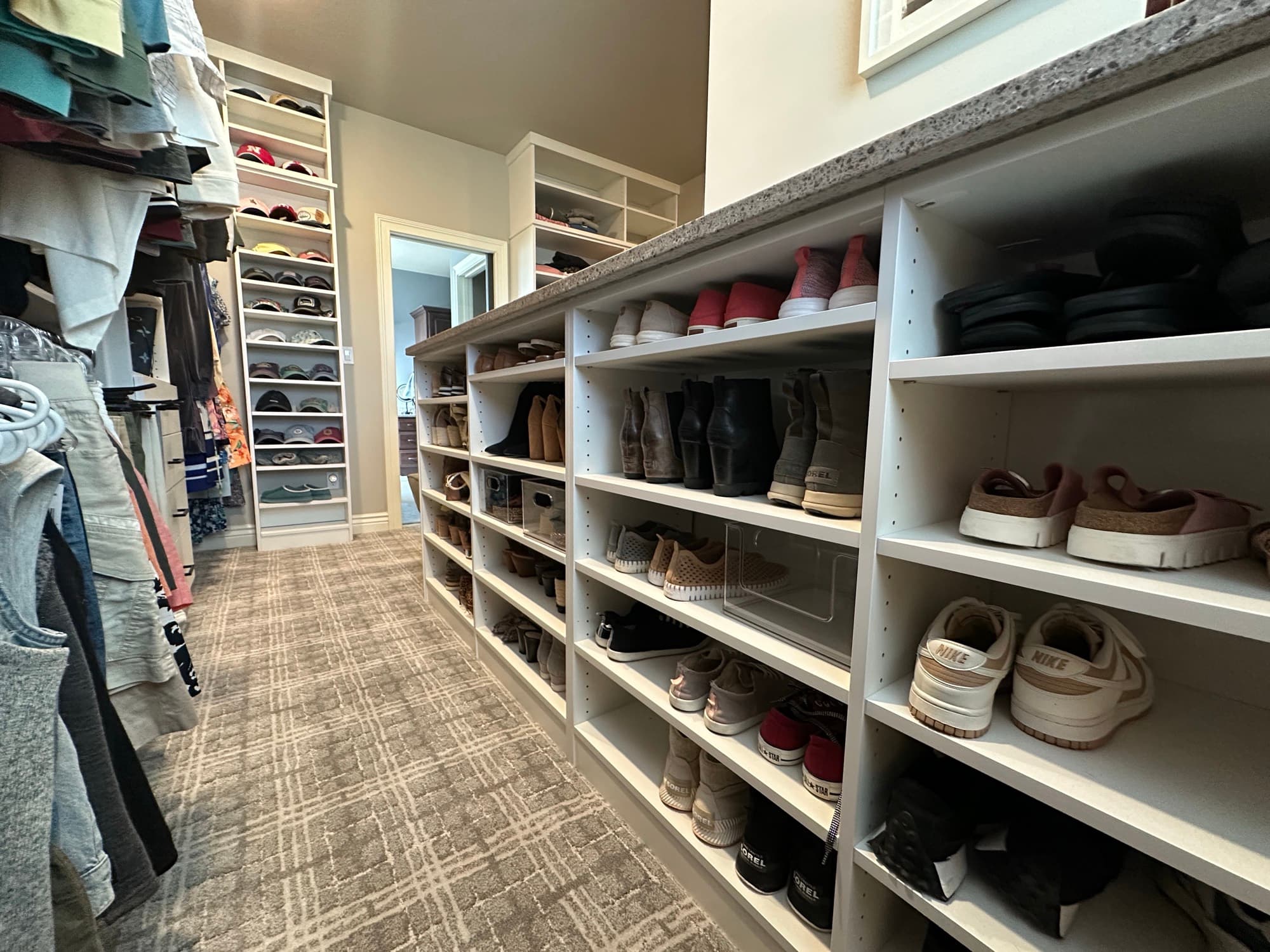 Finished walk-in closet as shown in a virtual design consultation